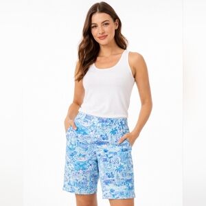 Lilly Pulitzer Fresh Catch Toile Resort Fit Bermuda Shorts